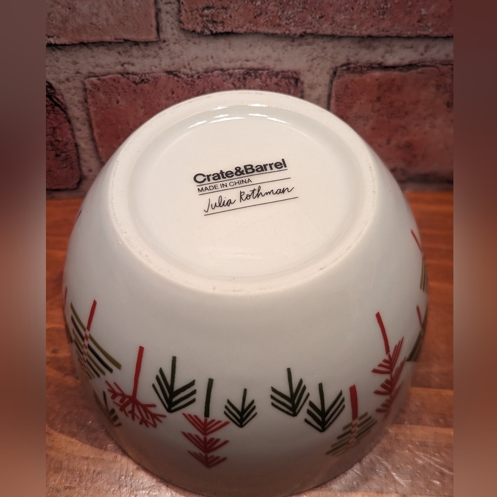 Crate& Barrel Christmas trees bowl - Picture 3 of 6